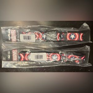 2pc Bundle Marvel Avengers Captain America 4' Dog Leash & Dog Collar NWT